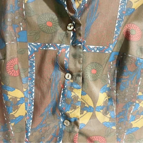 Alex Colman Vintage Brown Medium A Line 50s 60s Button Front Day Dress MIDI - Picture 6 of 10